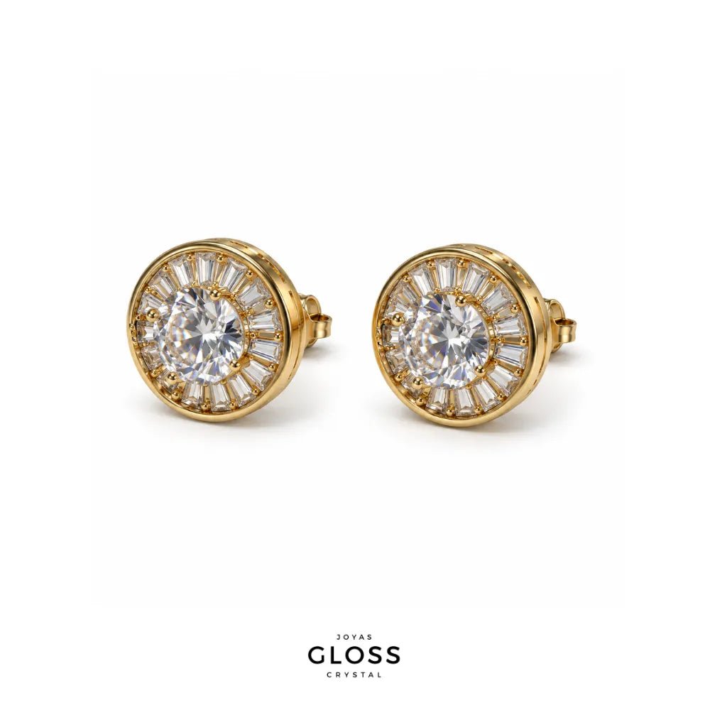 Aros Costa Bella Crystal Oro 18k - Joyas Gloss Crystal
