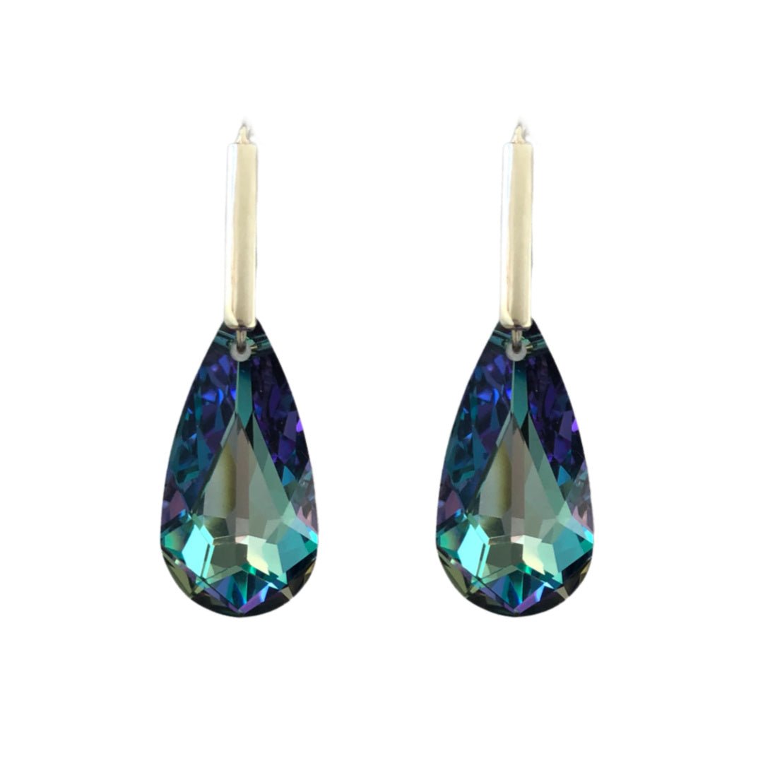 Aros Diana Vitrail Gota Cristal Genuino - Joyas Gloss Crystal