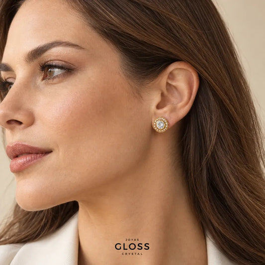 Aros Dolce Mare Oro 18k - Joyas Gloss Crystal