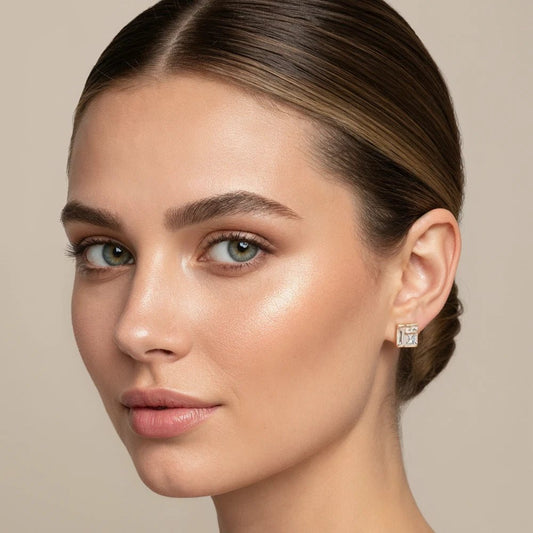 Aros Felicia Enchape de Oro 18K - Joyas Gloss Crystal