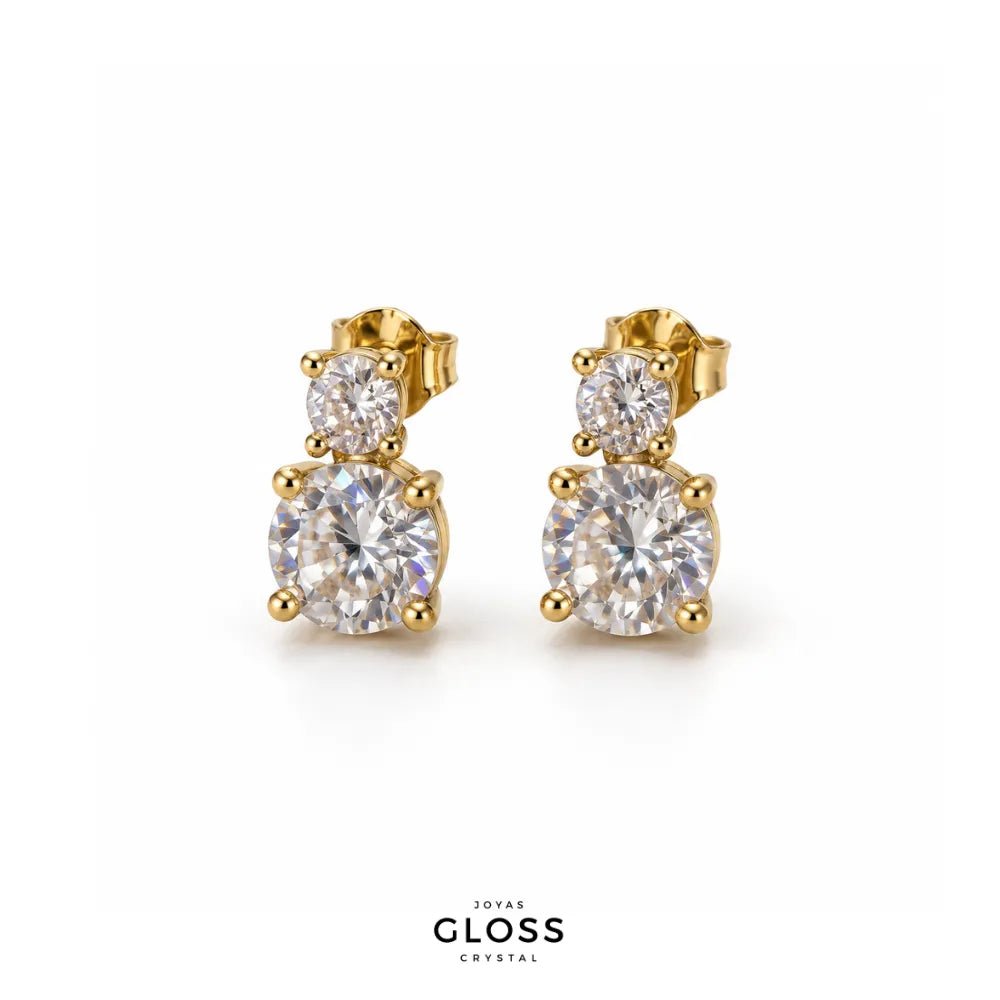Aros Isla Soleil Oro 18k - Joyas Gloss Crystal