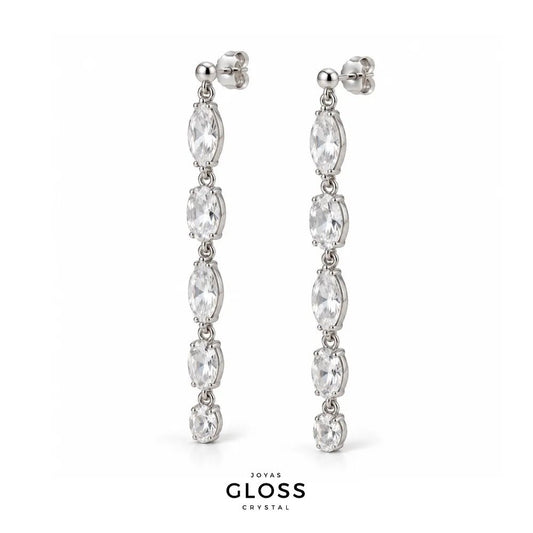 Aros Magnifique Plata - Joyas Gloss Crystal