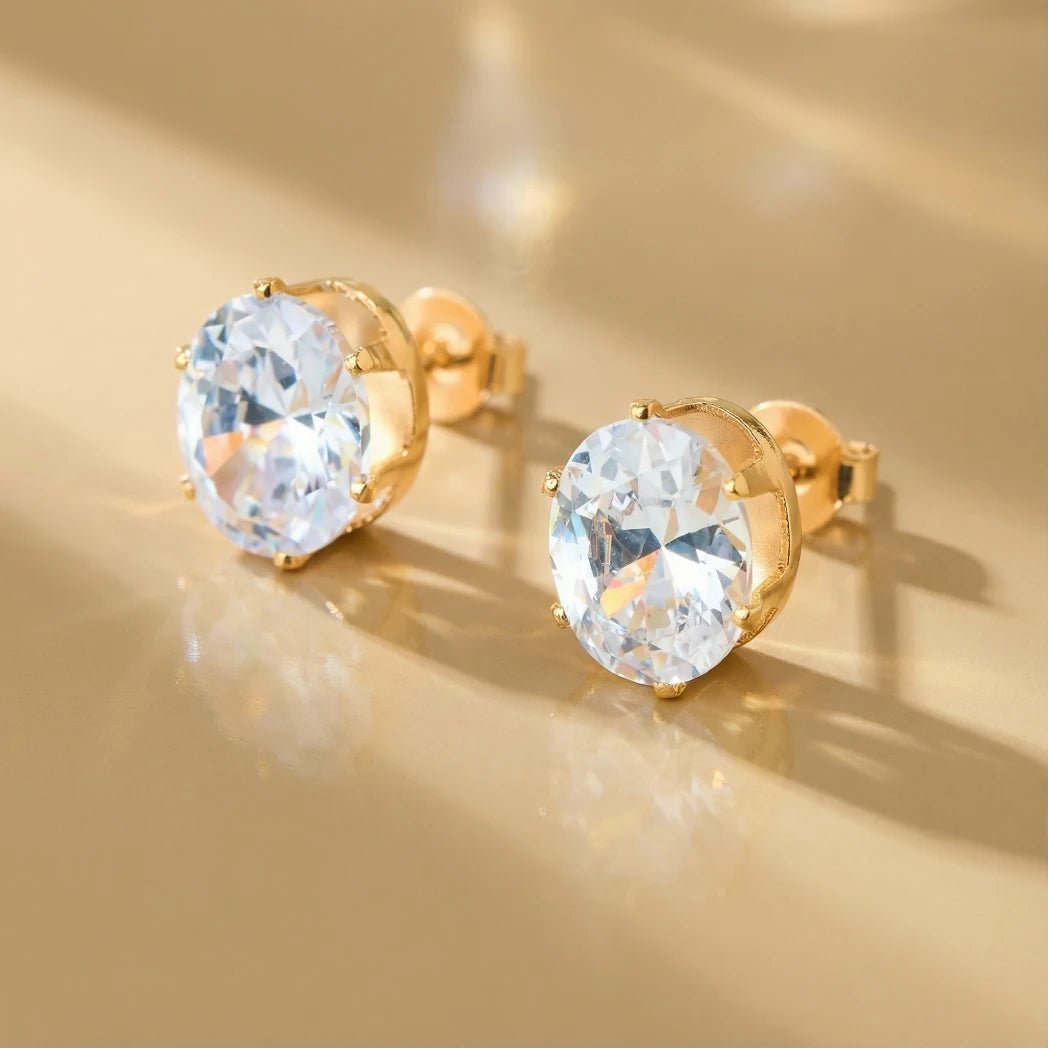 Aros Punto de Luz Ofelia baño de Oro 18k - Joyas Gloss Crystal