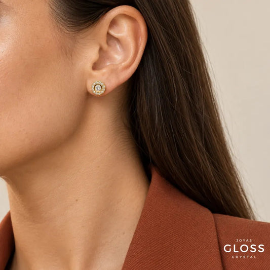 Aros Solea Oro 18k - Joyas Gloss Crystal