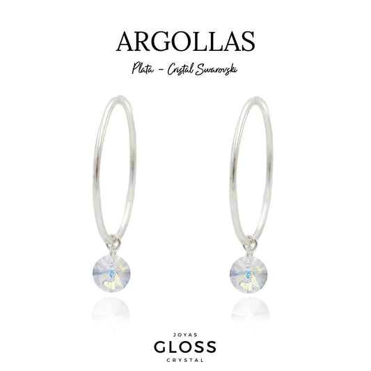 Aros Ultravioleta Grande Plata - Joyas Gloss Crystal