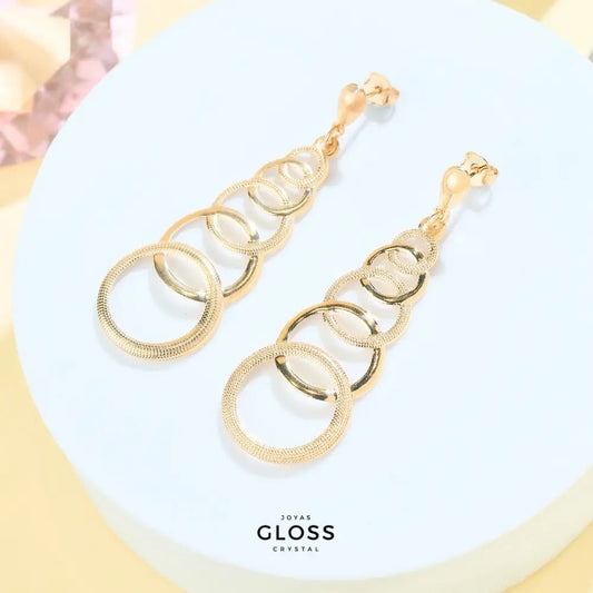 Aros Waves baño de oro 18k - Joyas Gloss Crystal