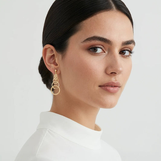 Aros Waves baño de oro 18k - Joyas Gloss Crystal