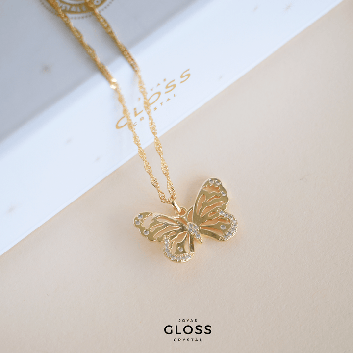 Collar Butterfly Oro - Joyas Gloss Crystal