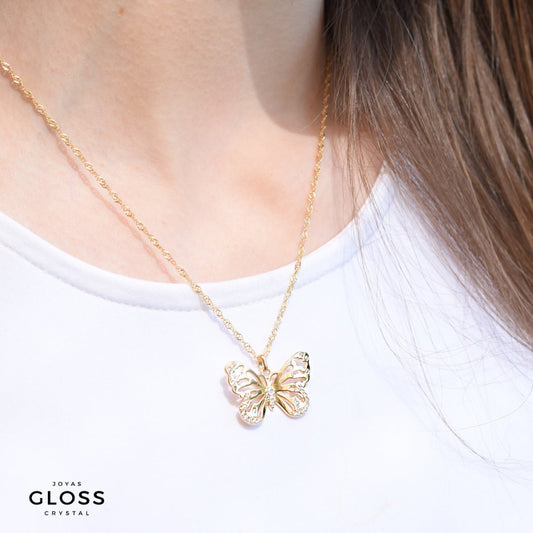 Collar Butterfly Oro - Joyas Gloss Crystal