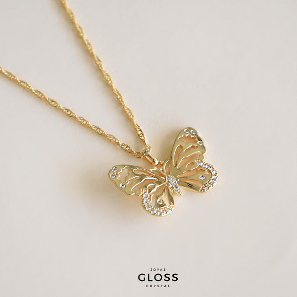 Collar Butterfly Oro - Joyas Gloss Crystal