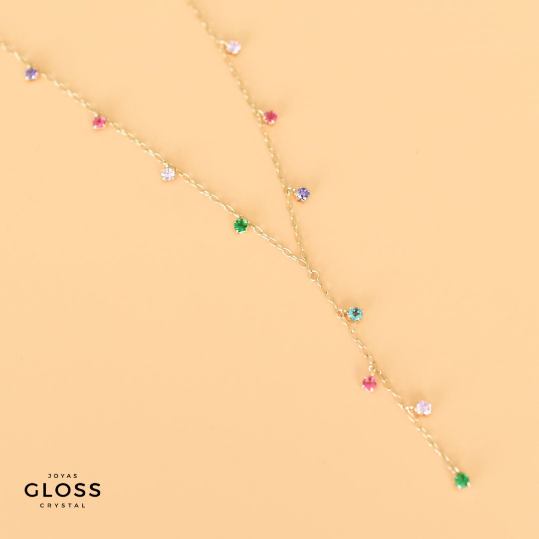 Collar Cascada Colores Oro - Joyas Gloss Crystal