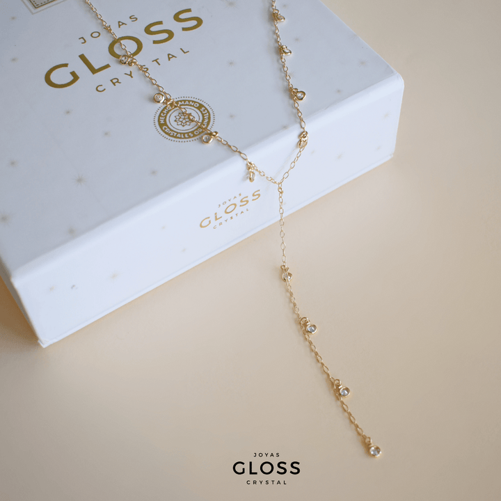 Collar Cascada Oro - Joyas Gloss Crystal