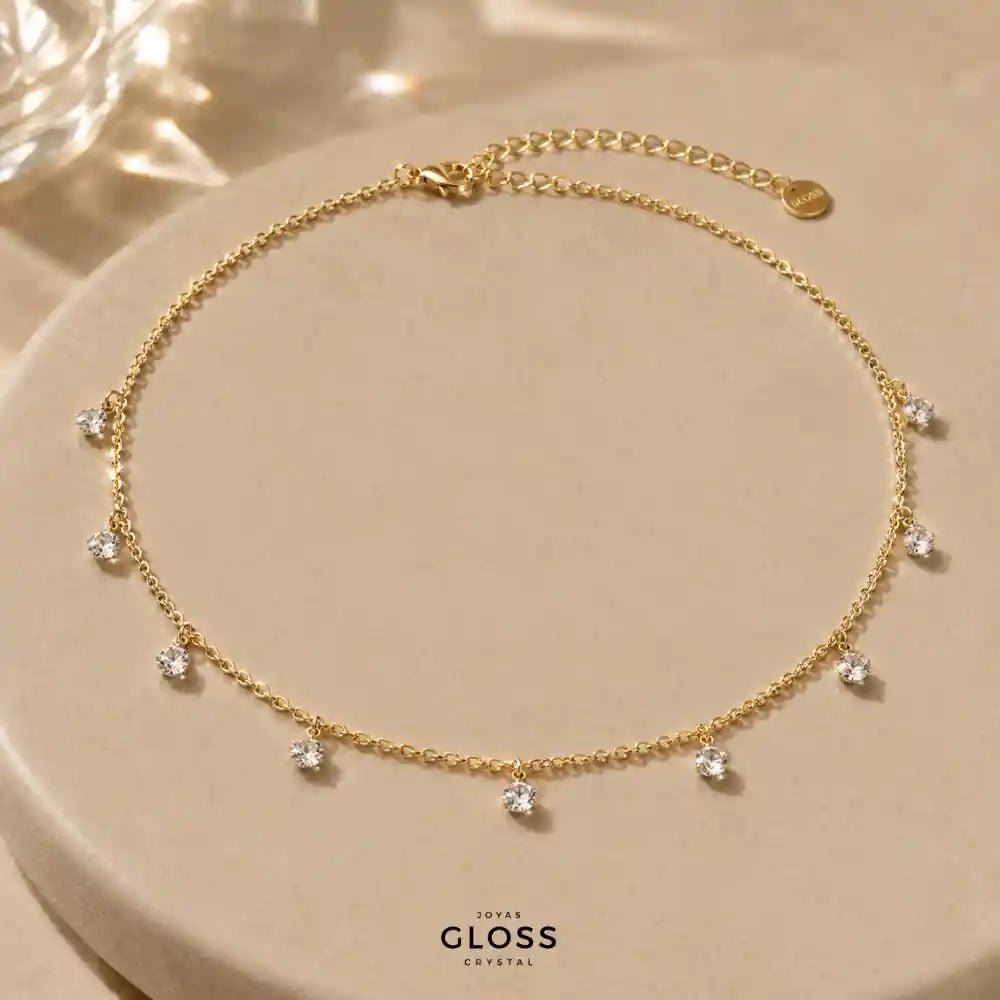 Collar Choker Galaxy Baño de Oro 18k - Joyas Gloss Crystal