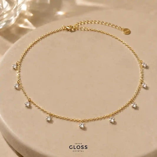 Collar Choker Galaxy Baño de Oro 18k - Joyas Gloss Crystal