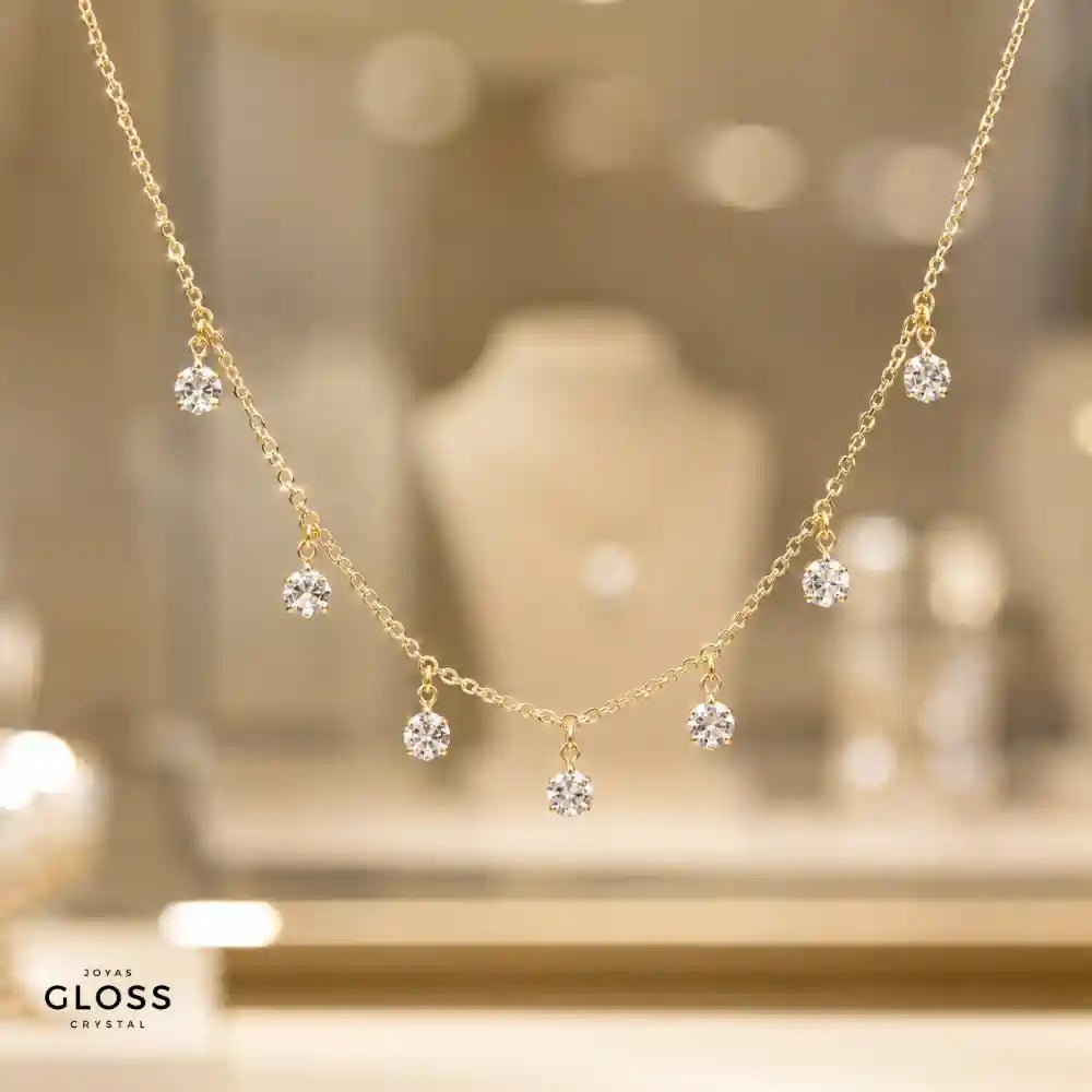 Collar Choker Galaxy Baño de Oro 18k - Joyas Gloss Crystal
