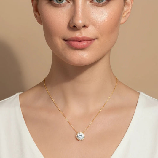 Collar Condesa Baño de Oro 18k - Joyas Gloss Crystal