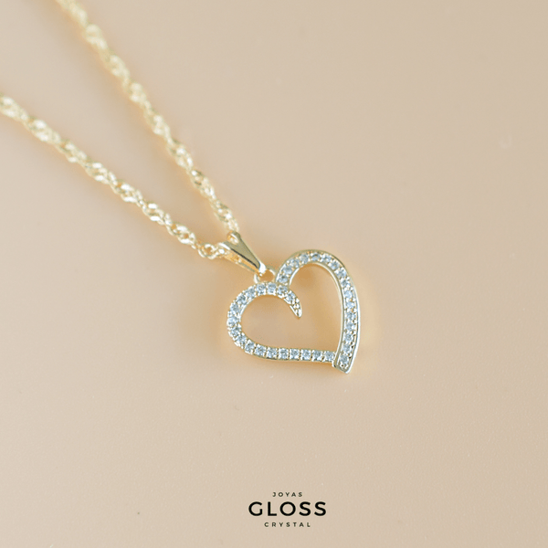Collar Corazón Infinito Oro - Joyas Gloss Crystal