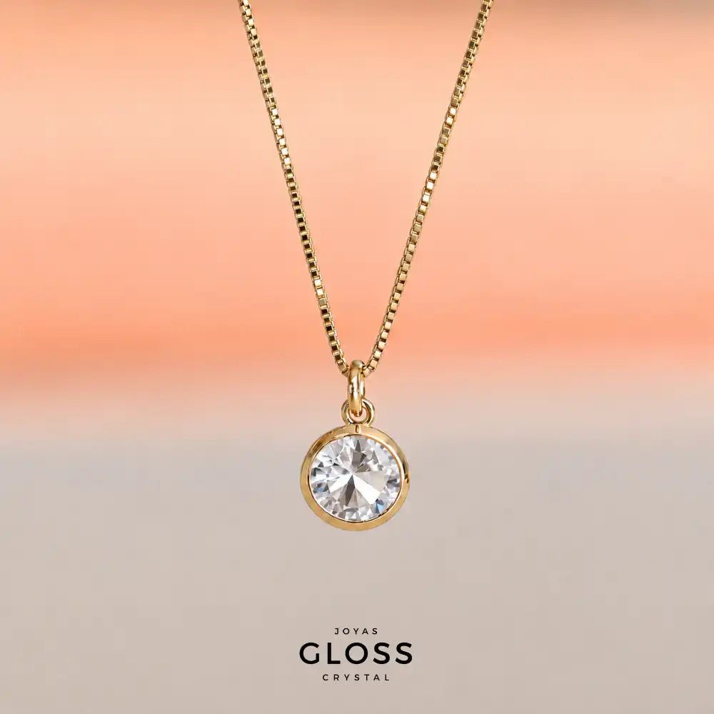 Collar Dalia Crystal Punto Luz Oro - Joyas Gloss Crystal