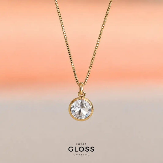 Collar Dalia Crystal Punto Luz Oro - Joyas Gloss Crystal
