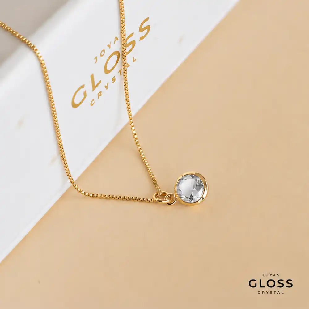 Collar Dalia Crystal Punto Luz Oro - Joyas Gloss Crystal