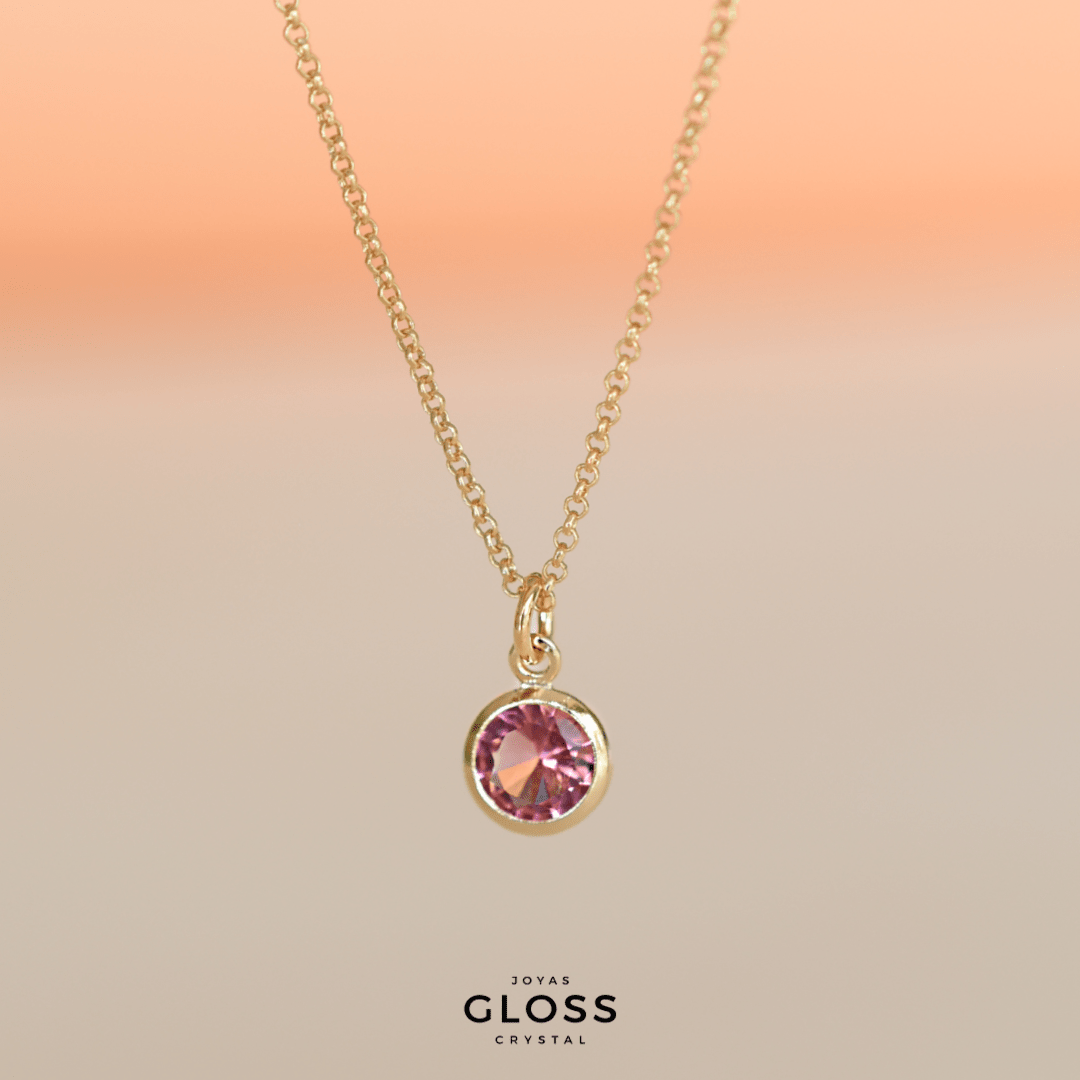 Collar Dalia Rose Punto Luz Oro - Joyas Gloss Crystal