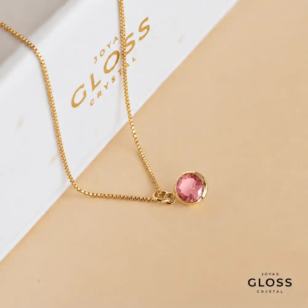 Collar Dalia Rose Punto Luz Oro - Joyas Gloss Crystal