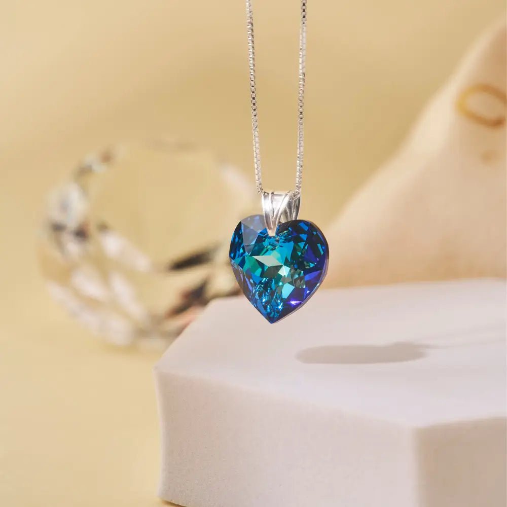 Collar Enamorados Azul Plata - Joyas Gloss Crystal