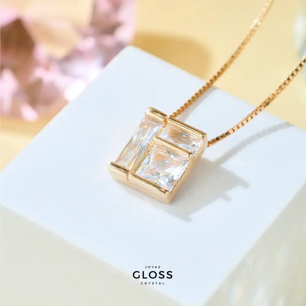 Collar Felicia Enchape de Oro 18K - Joyas Gloss Crystal