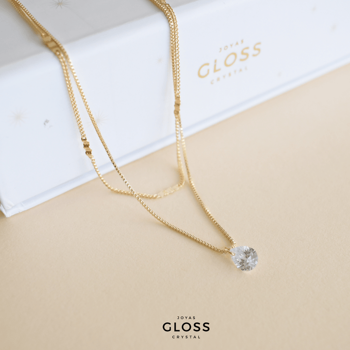 Collar Francia Baño Oro - Joyas Gloss Crystal