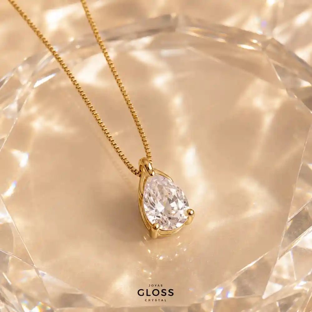 Collar Fresia Baño de Oro 18k - Joyas Gloss Crystal