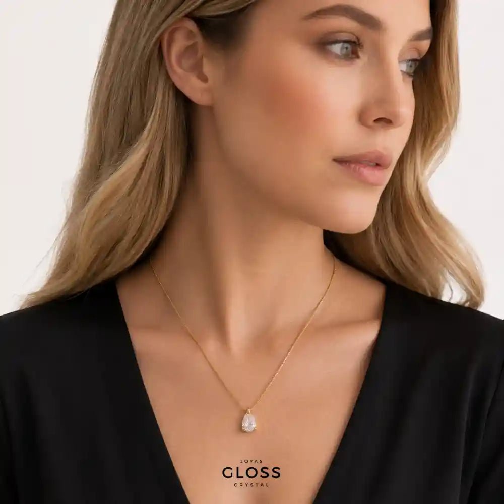Collar Fresia Baño de Oro 18k - Joyas Gloss Crystal