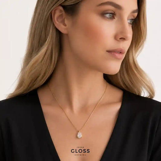 Collar Fresia Baño de Oro 18k - Joyas Gloss Crystal