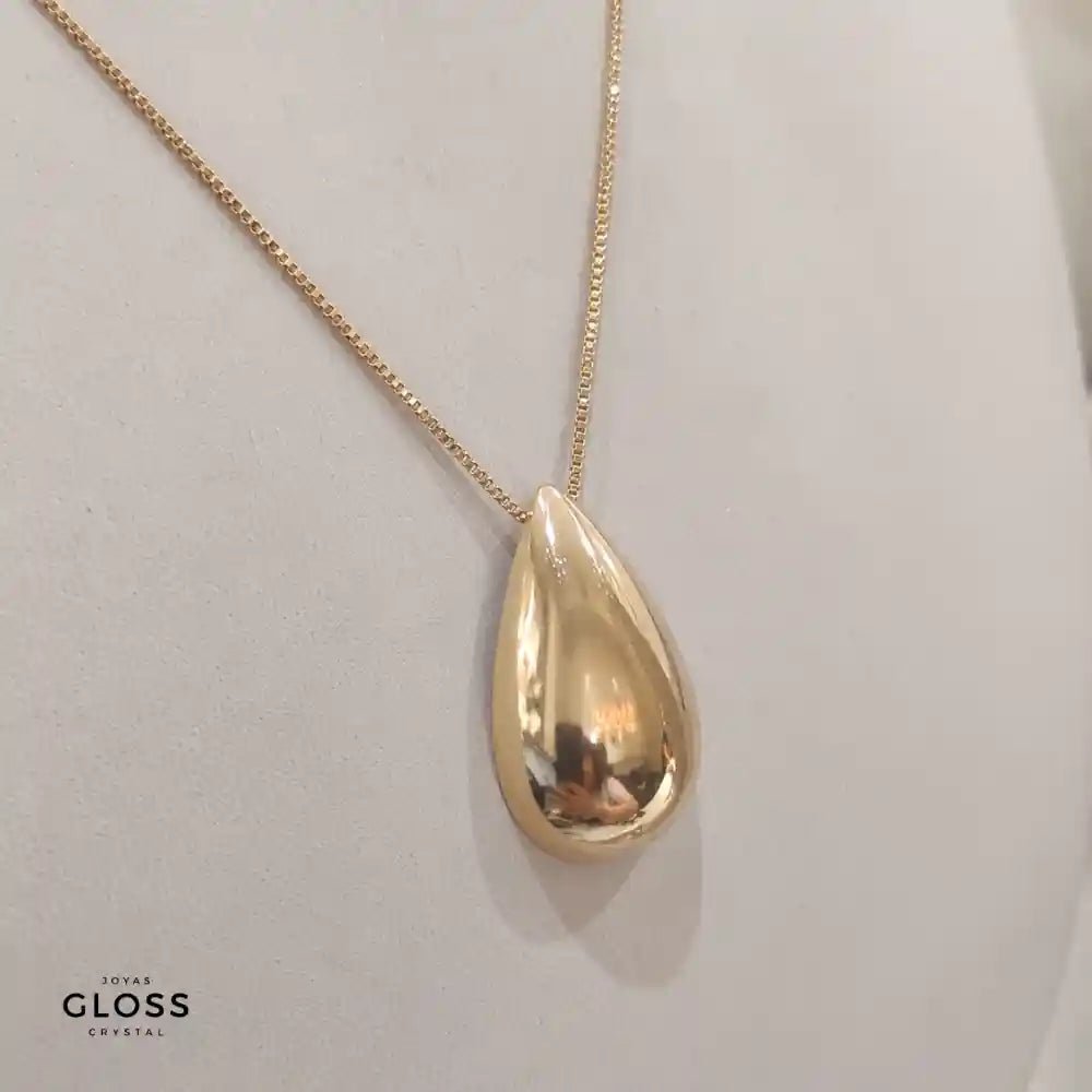 Collar Gota Chunky Baño de Oro 18K. - Joyas Gloss Crystal