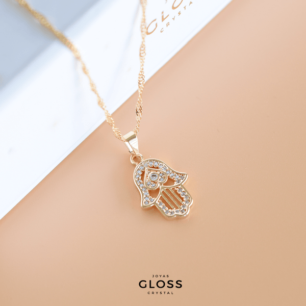 Collar Hamsa Mano Fatima - Joyas Gloss Crystal