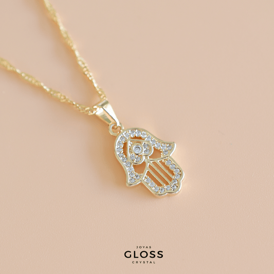 Collar Hamsa Mano Fatima - Joyas Gloss Crystal