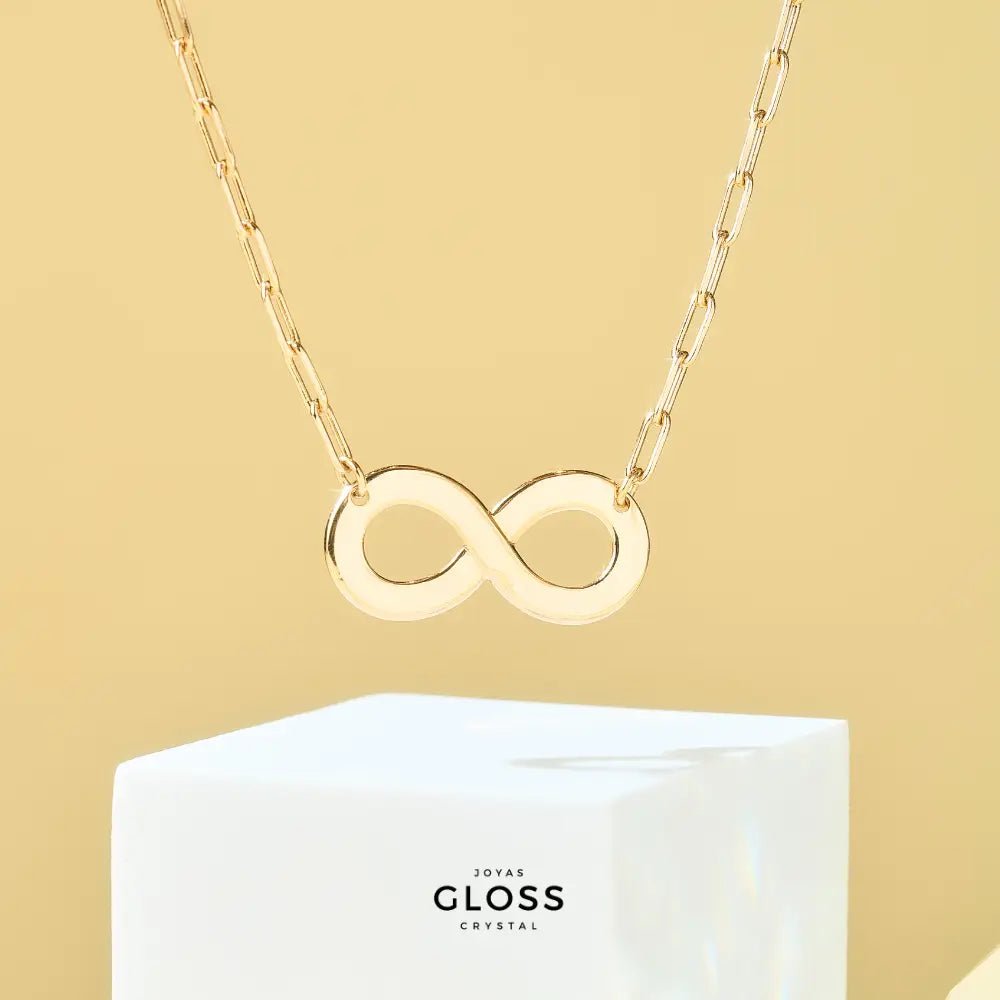Collar Infinity enchape de Oro 18K - Joyas Gloss Crystal