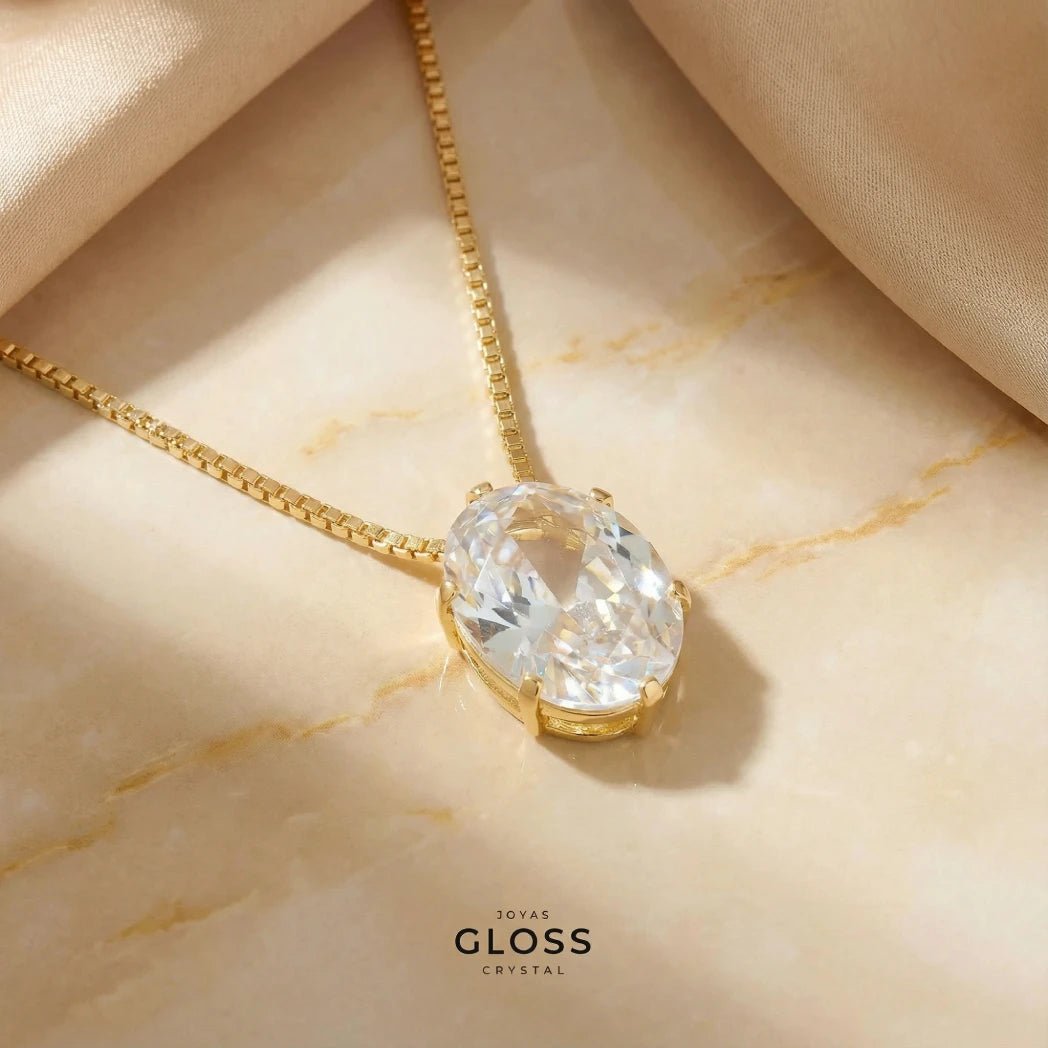 Collar Ofelia Baño de Oro 18k - Joyas Gloss Crystal