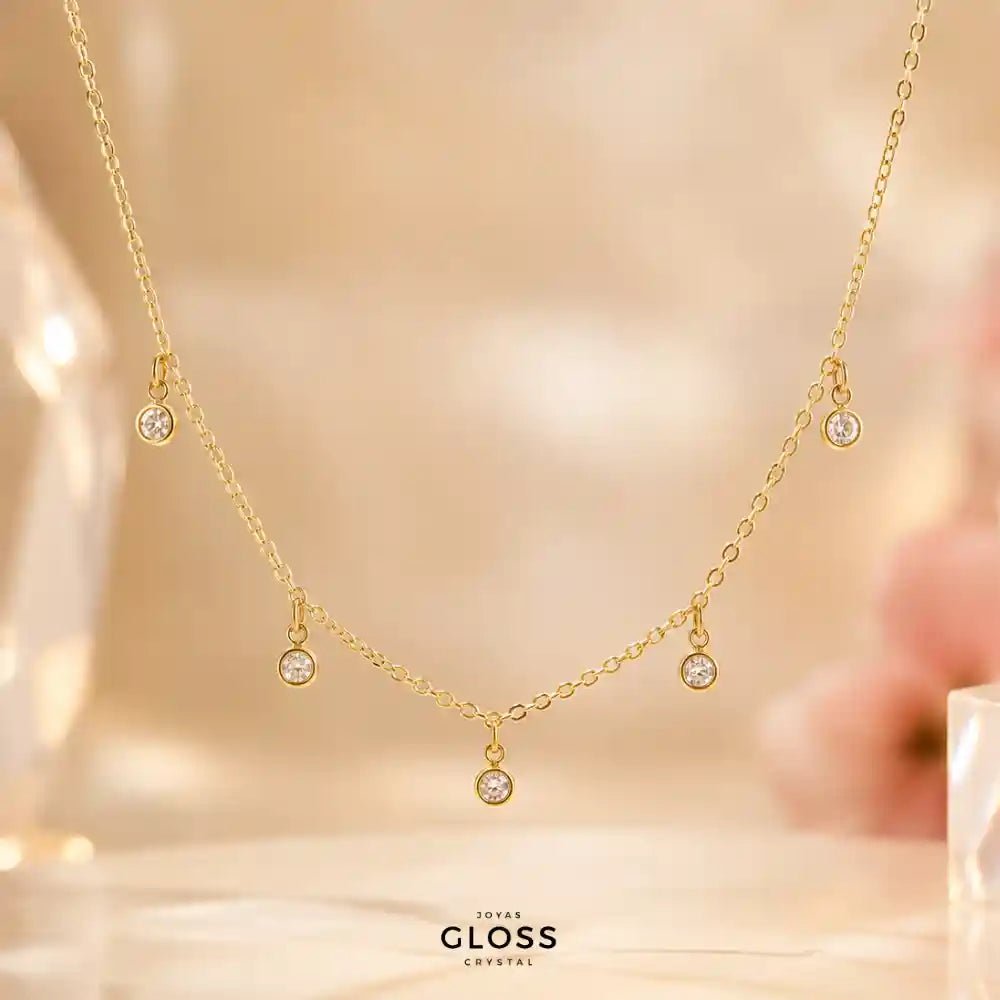 Collar Olivia Baño de Oro 18k - Joyas Gloss Crystal