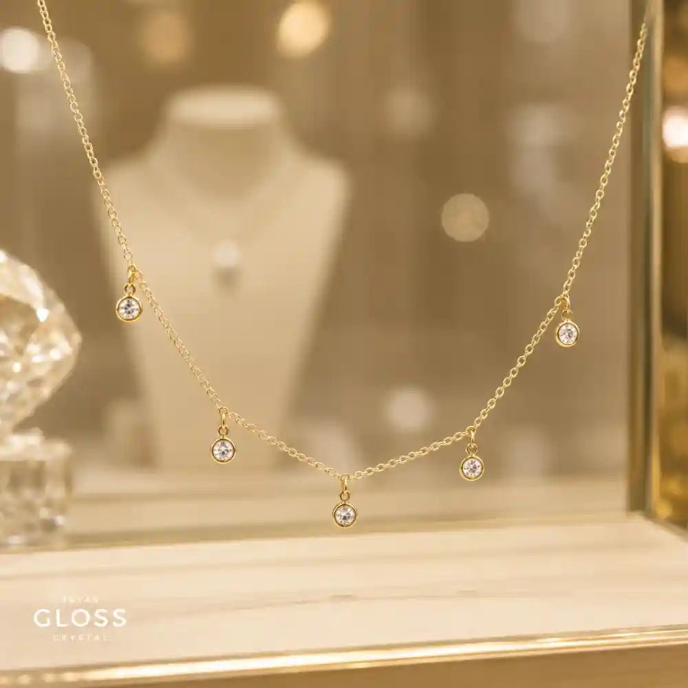Collar Olivia Baño de Oro 18k - Joyas Gloss Crystal