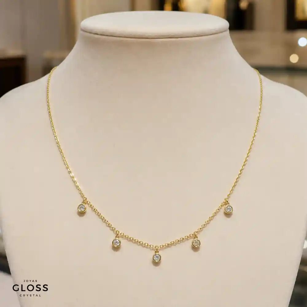 Collar Olivia Baño de Oro 18k - Joyas Gloss Crystal