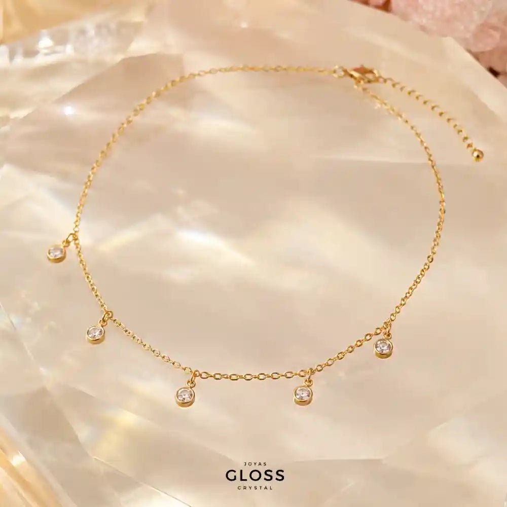 Collar Olivia Baño de Oro 18k - Joyas Gloss Crystal