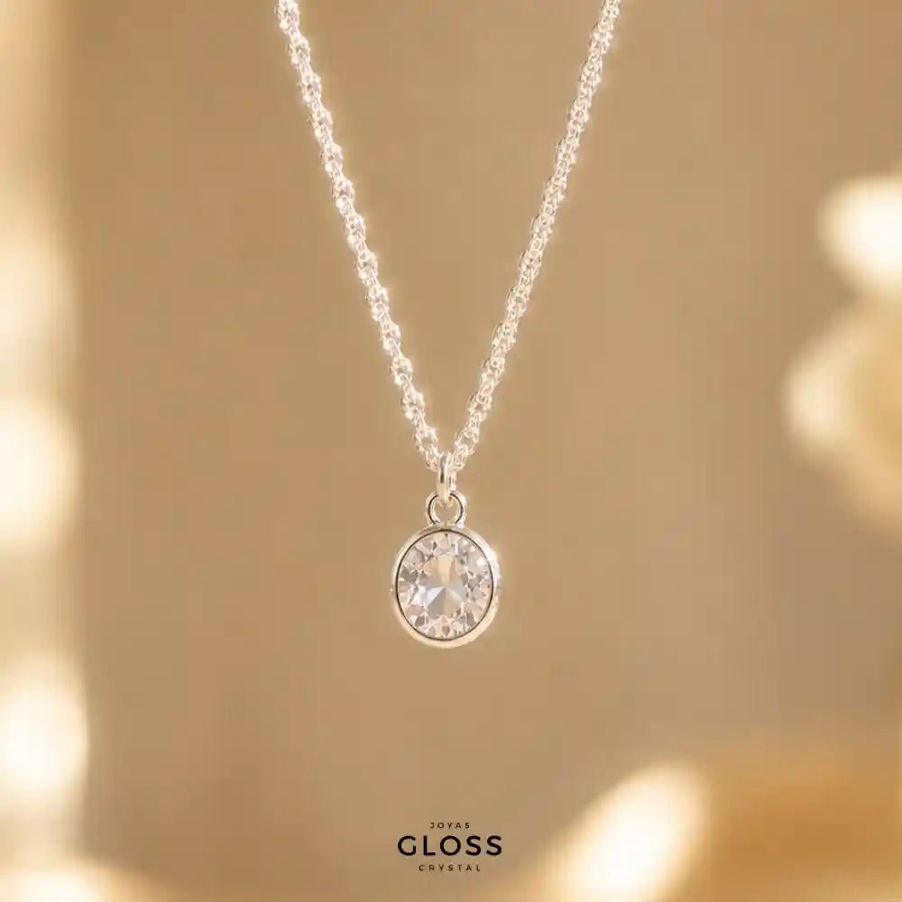 Collar Punto de luz Margarita Plata - Joyas Gloss Crystal