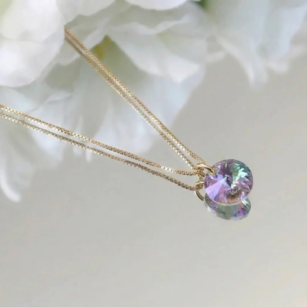 Collar Punto Luz Oro 18k Paraiso Swarovski - Joyas Gloss Crystal