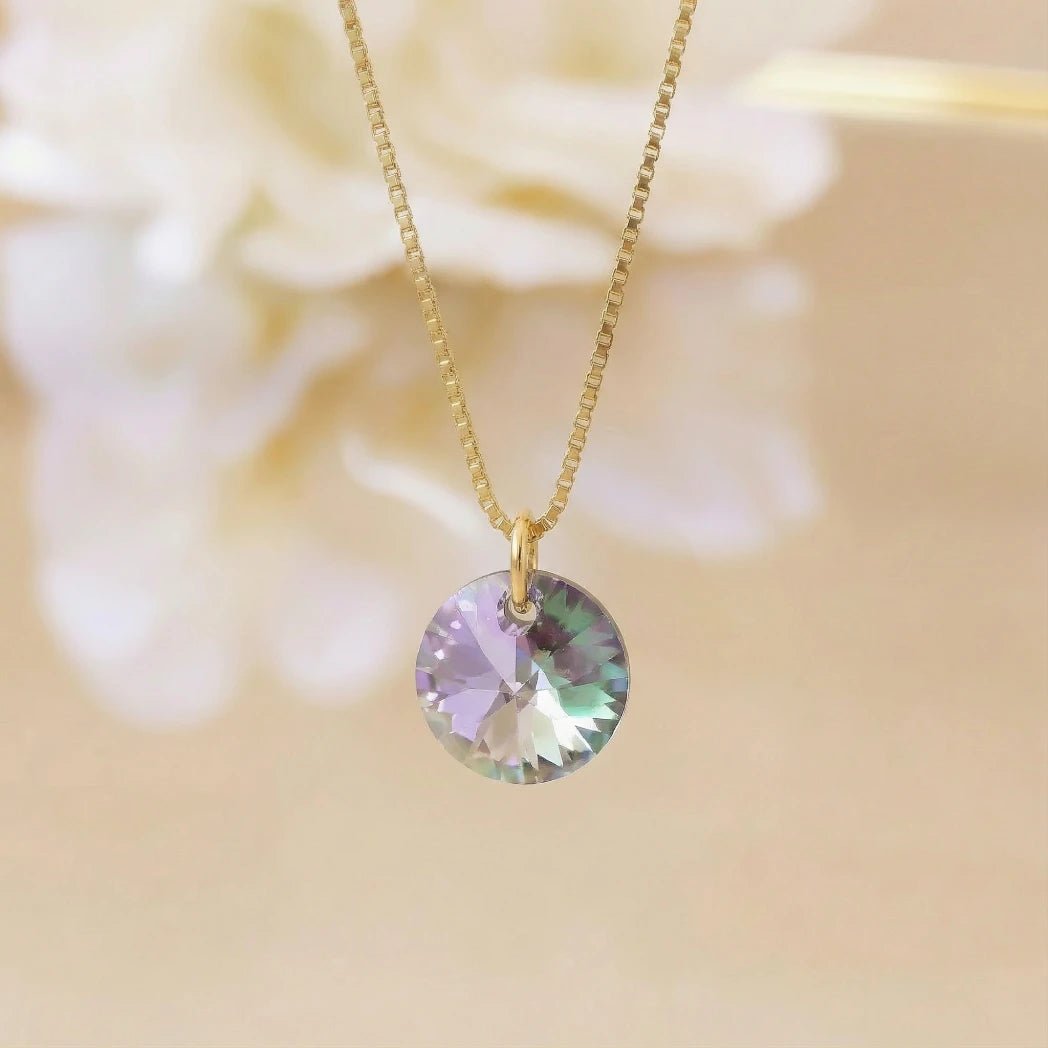 Collar Punto Luz Oro 18k Paraiso Swarovski - Joyas Gloss Crystal