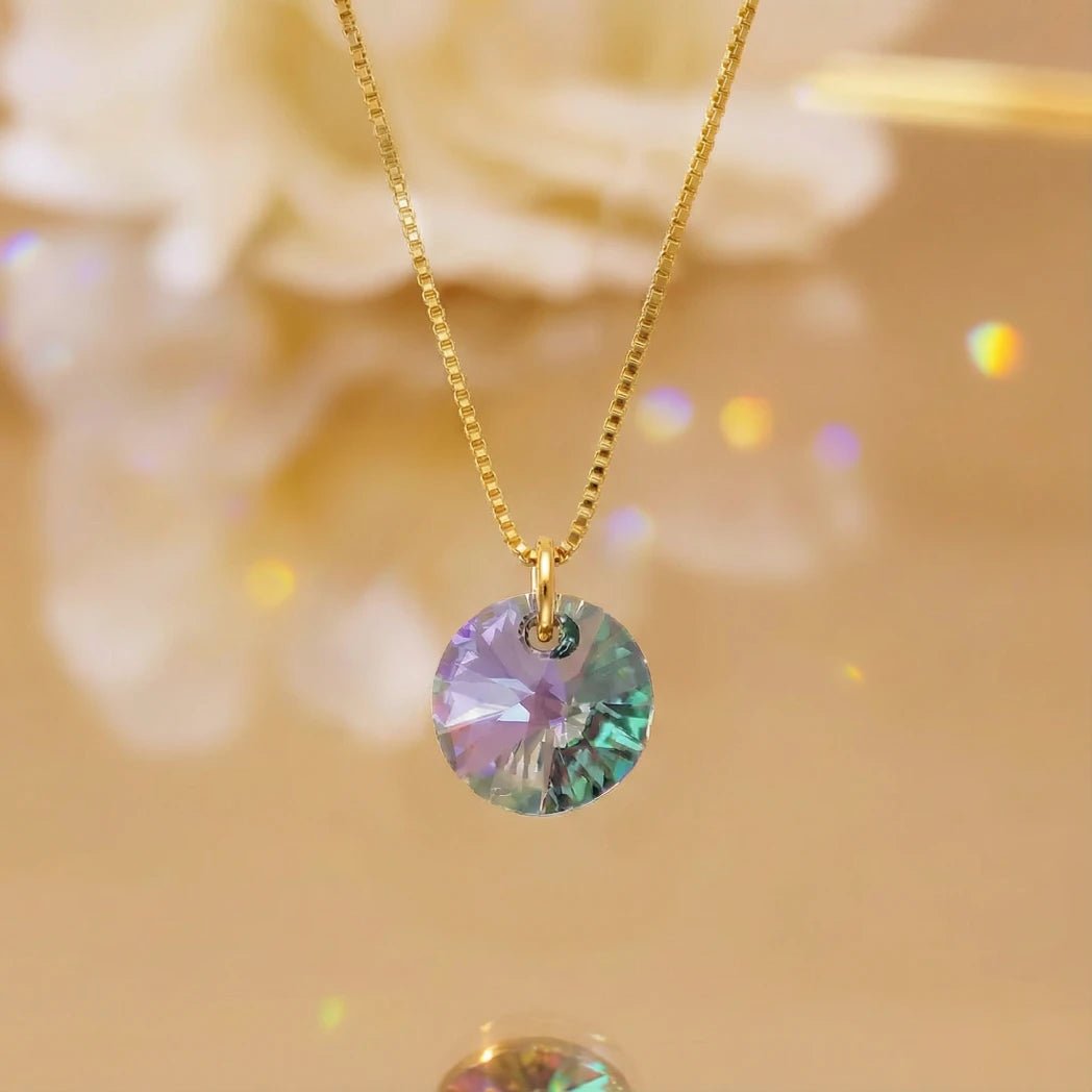 Collar Punto Luz Oro 18k Paraiso Swarovski - Joyas Gloss Crystal