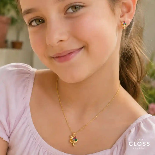 Conjunto Niña Yummy  Baño de Oro 18k