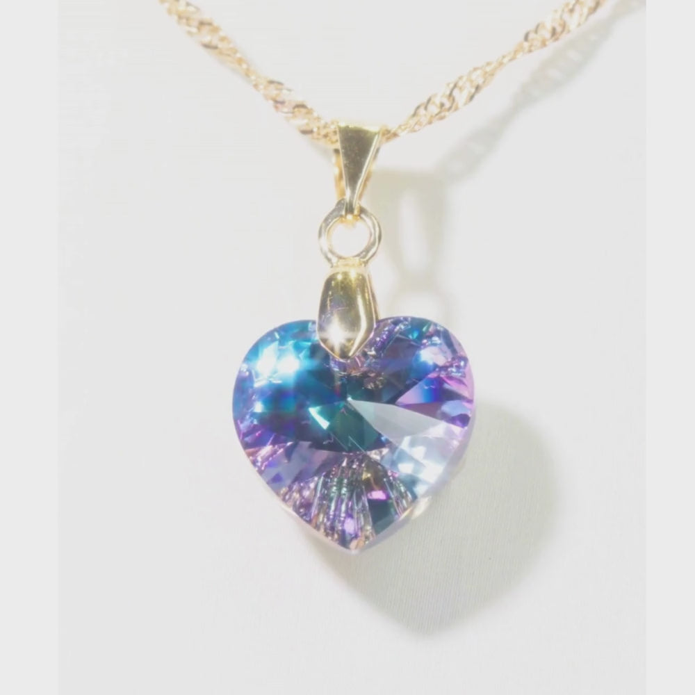 Collar Corazón Titanic Helitrope Baño de Oro 18k