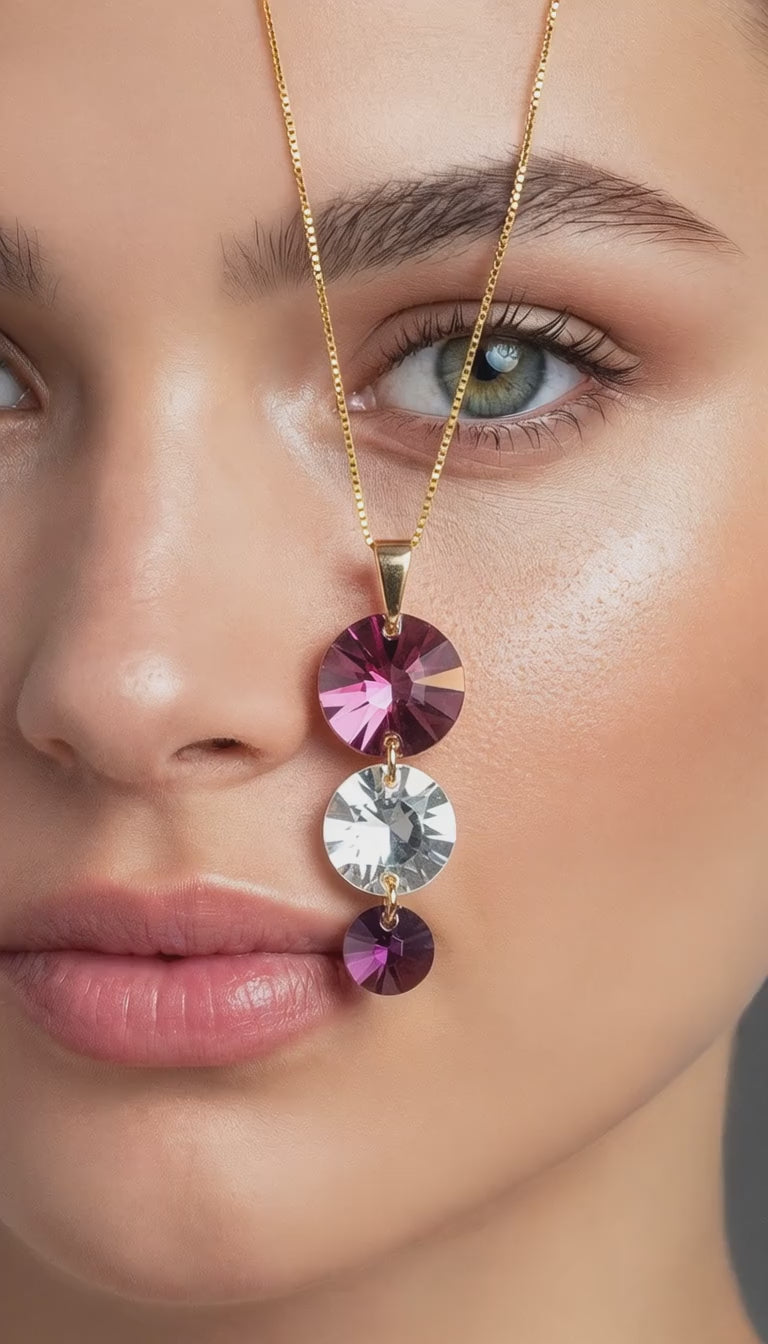 Collar Magdalena Swarovski Enchape de Oro 18k