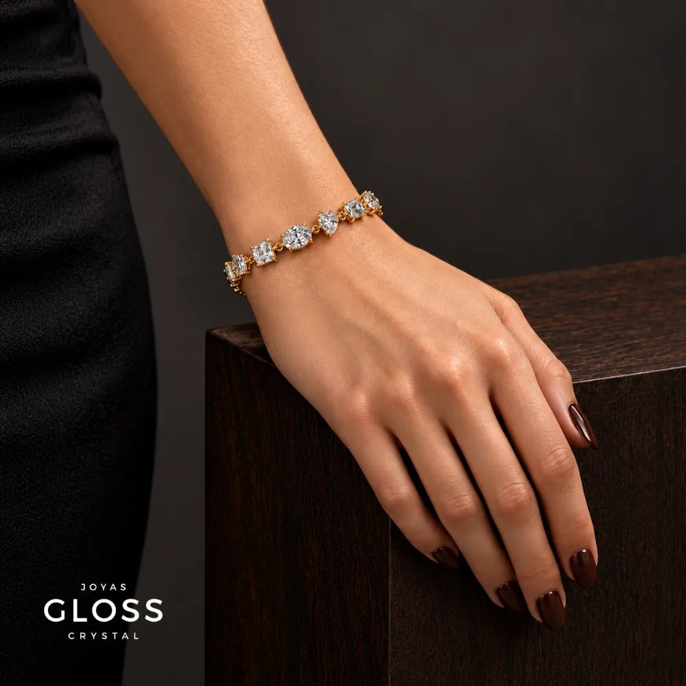 Pulsera Aura Crystal Oro 18K - Joyas Gloss Crystal