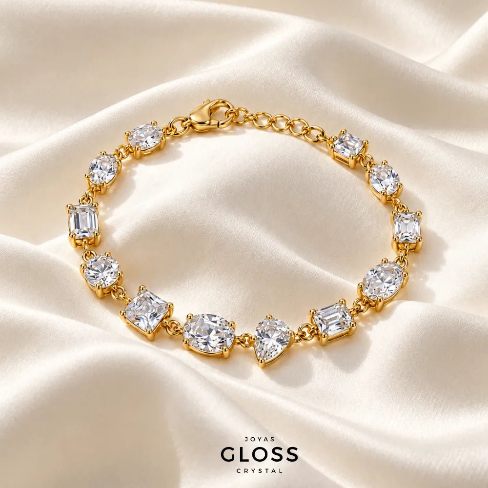 Pulsera Aura Crystal Oro 18K - Joyas Gloss Crystal